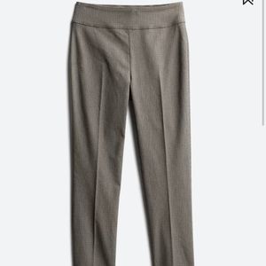 Brown Plaid Pull On Dress Pants